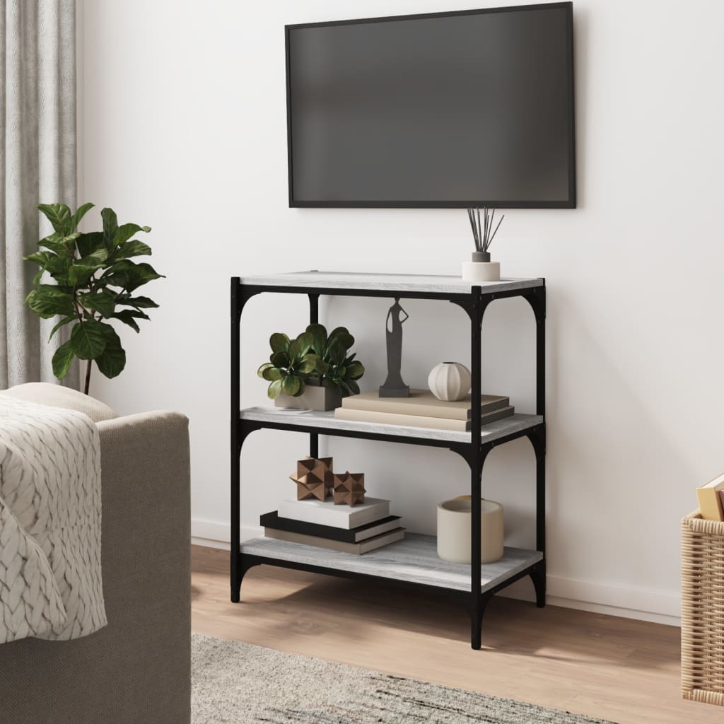 Bibliothèque Sonoma gris 60x33x70,5 cm Bois d'ingénierie acier - XIOS