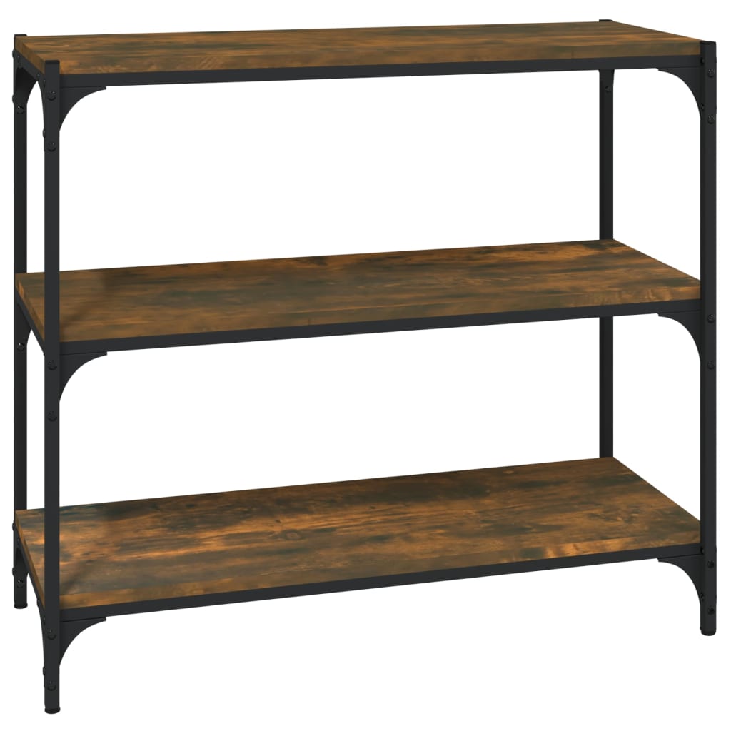 Bibliothèque Chêne fumé 80x33x70,5cm Bois d'ingénierie et acier - XIOS