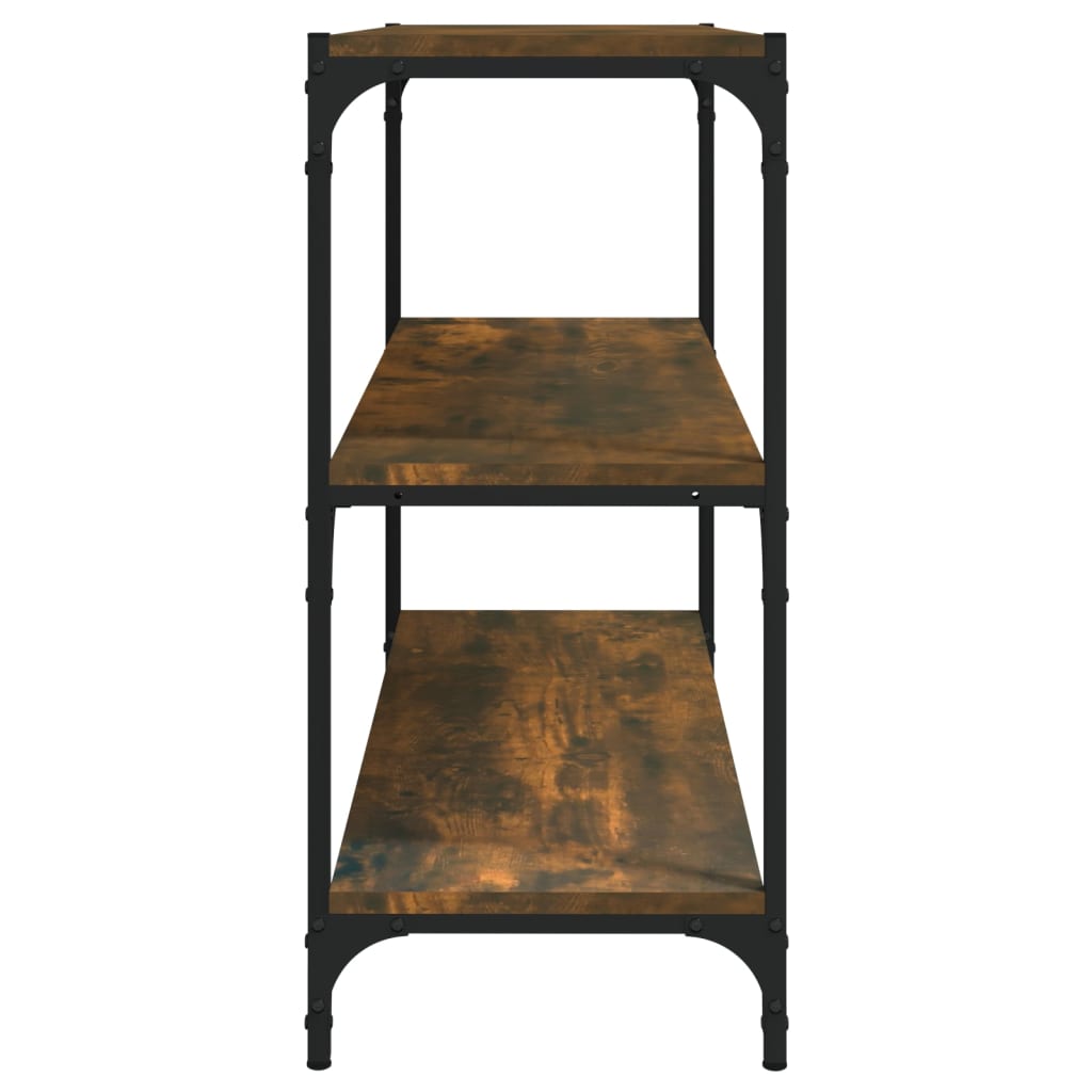 Bibliothèque Chêne fumé 80x33x70,5cm Bois d'ingénierie et acier - XIOS