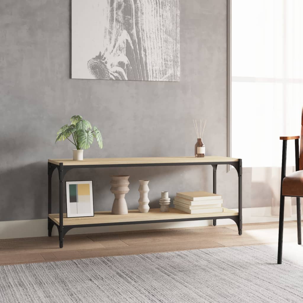 Meuble TV Chêne sonoma 100x33x41 cm Bois d'ingénierie et acier - XIOS