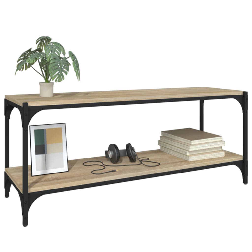 Meuble TV Chêne sonoma 100x33x41 cm Bois d'ingénierie et acier - XIOS