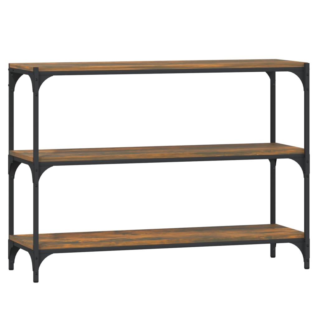 Bibliothèque Chêne fumé 100x33x70,5 cm Bois d'ingénierie acier - XIOS