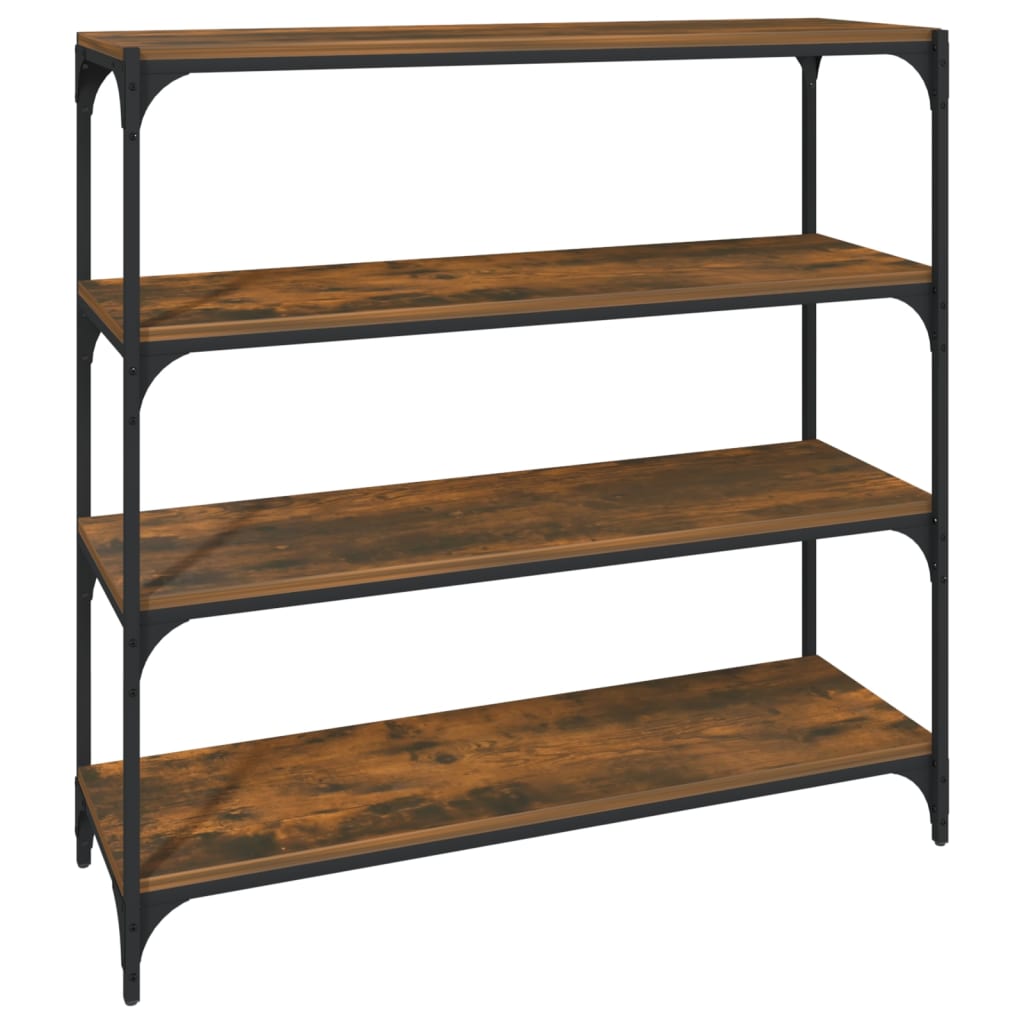 Bibliothèque Chêne fumé 100x33x100cm Bois d'ingénierie et acier - XIOS