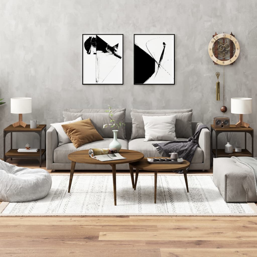 Tables d'appoint 2 pcs Chêne marron 40x40x40 cm Bois ingénierie - XIOS