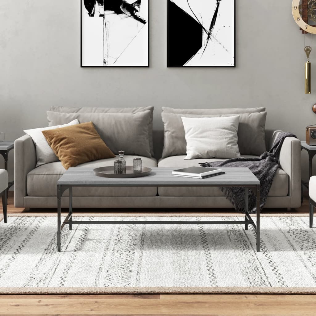 Table basse Sonoma gris 80x50x35 cm Bois d'ingénierie - XIOS