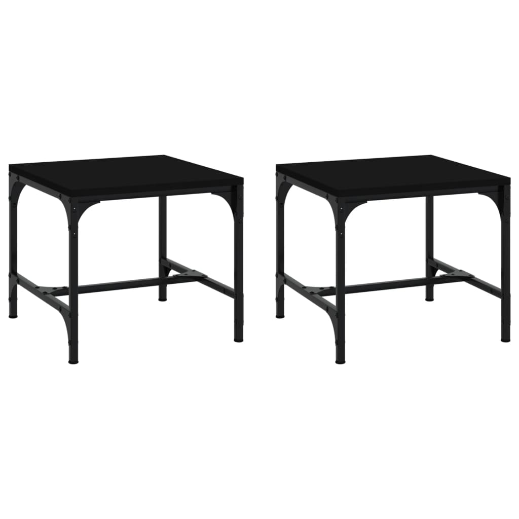 Tables d'appoint 2 pcs Noir 40x40x35 cm Bois d'ingénierie - XIOS