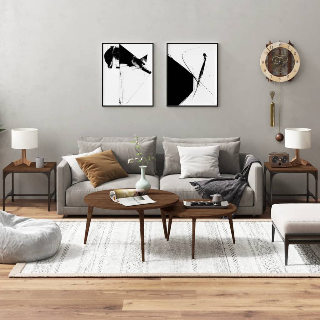 Tables d'appoint 2 pcs Chêne marron 40x40x35 cm Bois ingénierie - XIOS