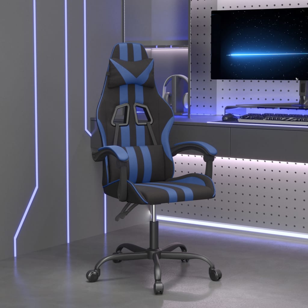 Chaise de jeu pivotante Noir et bleu Similicuir - XIOS