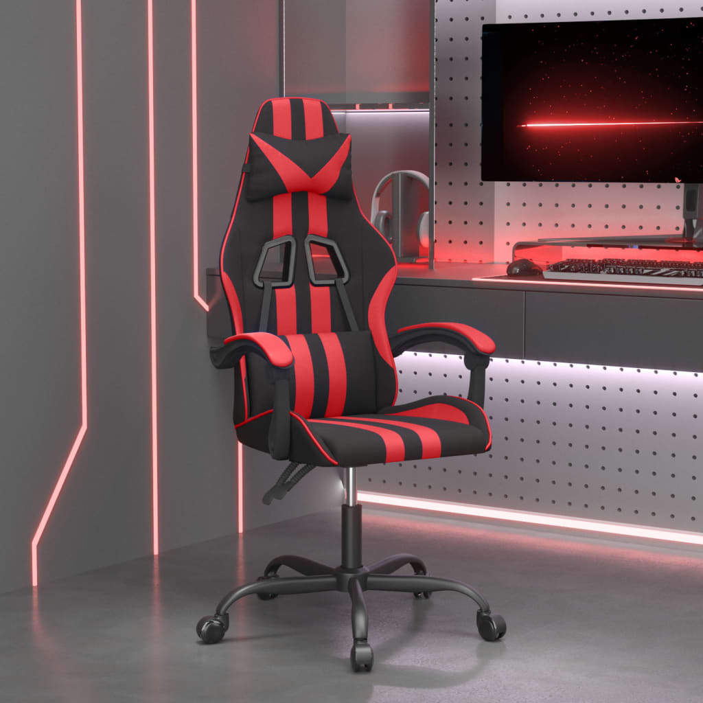 Chaise de jeu pivotante Noir et rouge Similicuir - XIOS
