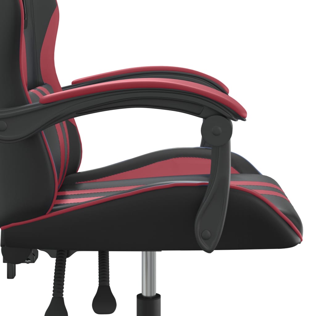 Chaise de jeu pivotante Noir et rouge bordeaux Similicuir - XIOS