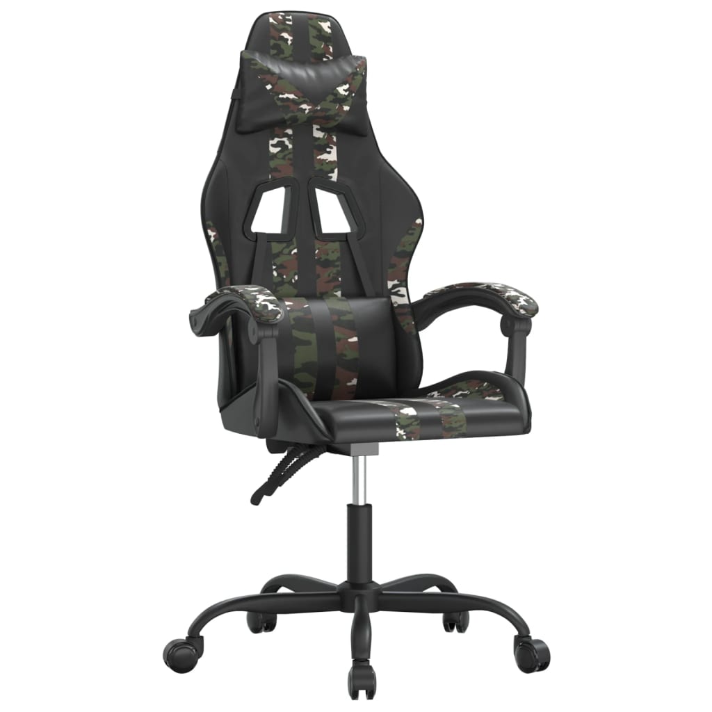Chaise de jeu pivotante Noir et camouflage Similicuir - XIOS