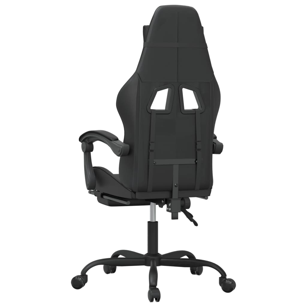 Chaise de jeu pivotante avec repose-pied Noir Similicuir - XIOS
