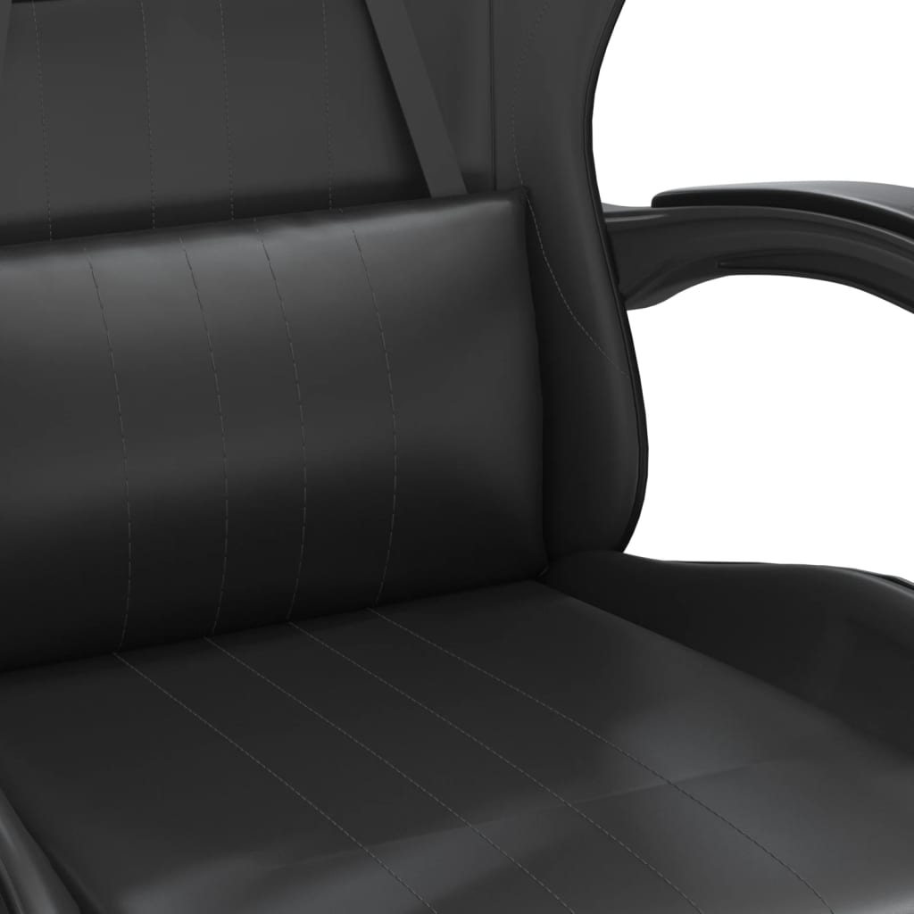 Chaise de jeu pivotante avec repose-pied Noir Similicuir - XIOS