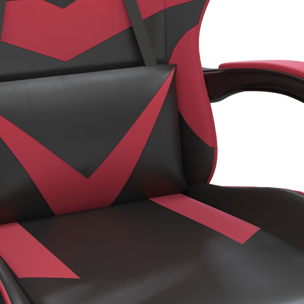 Chaise de jeu pivotante repose-pied Noir bordeaux Similicuir - XIOS