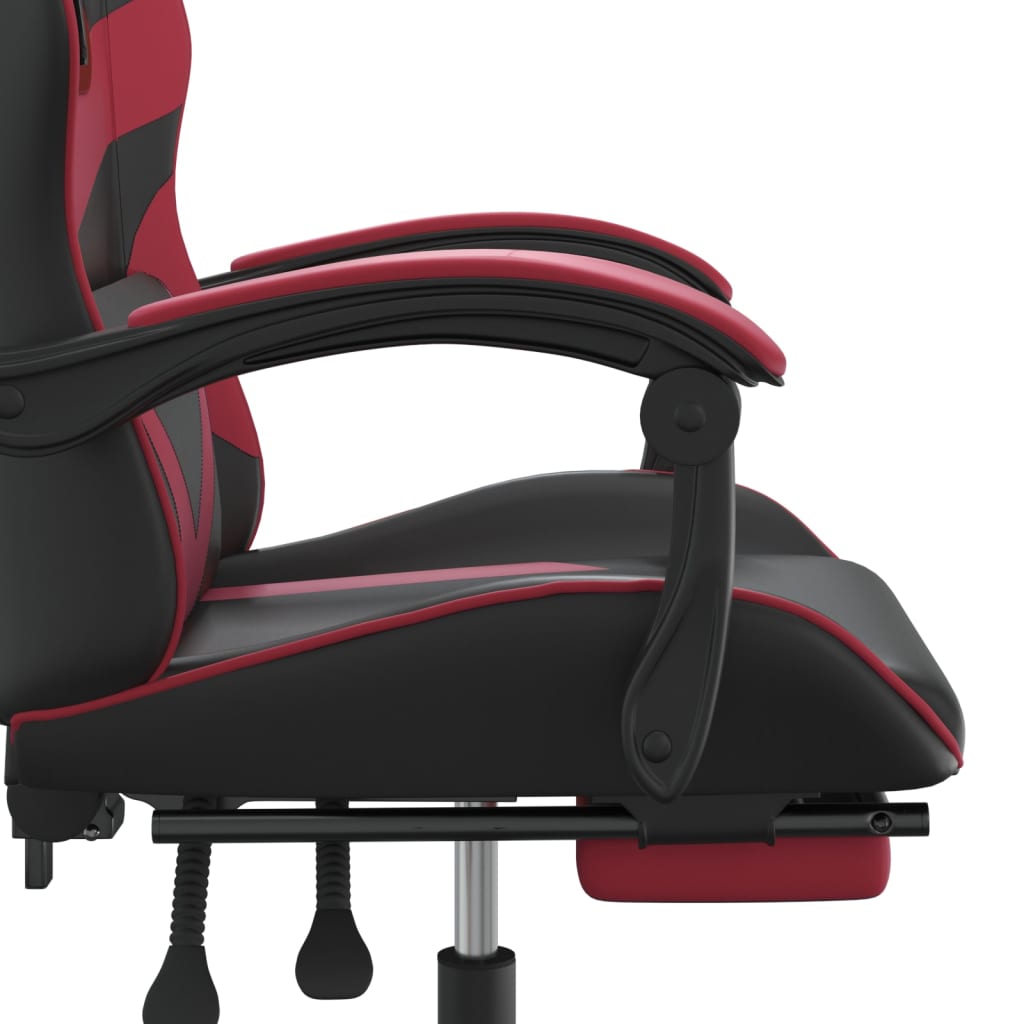 Chaise de jeu pivotante repose-pied Noir bordeaux Similicuir - XIOS