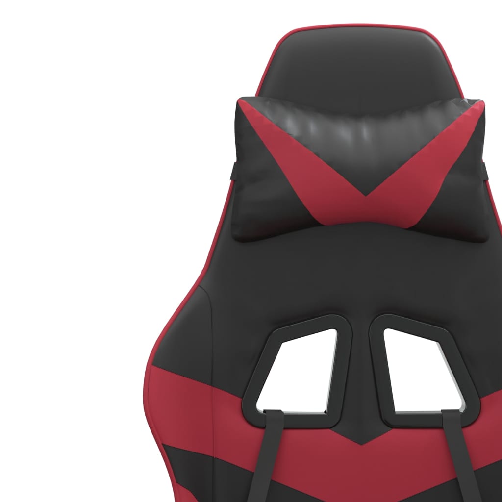 Chaise de jeu pivotante repose-pied Noir bordeaux Similicuir - XIOS
