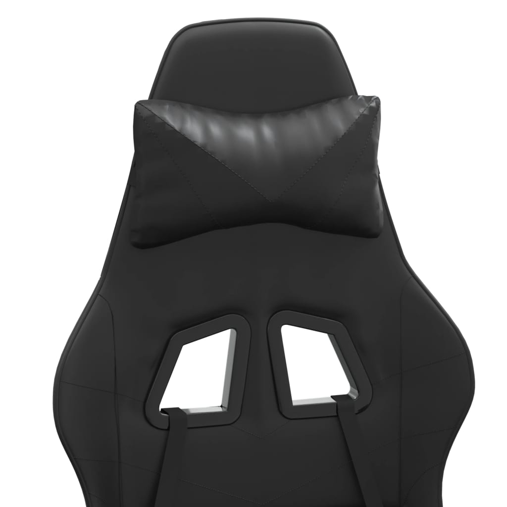 Chaise de jeu pivotante avec repose-pied Noir Similicuir - XIOS