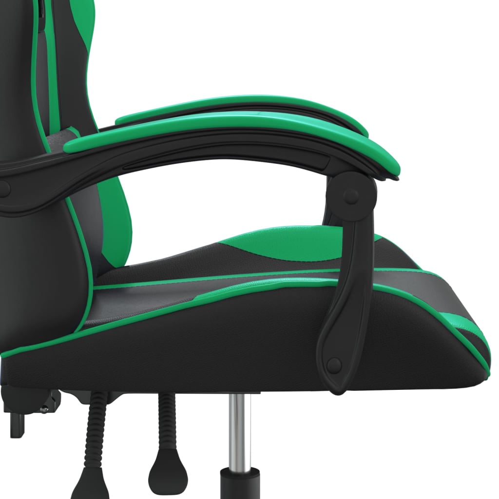 Chaise de jeu pivotante Noir et vert Similicuir - XIOS
