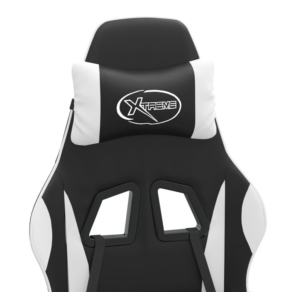 Chaise de jeu pivotante Noir et blanc Similicuir - XIOS