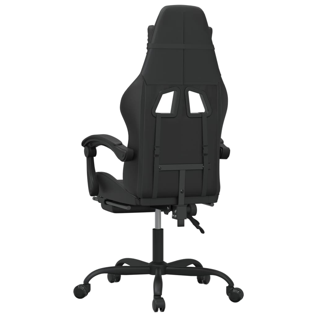 Chaise de jeu pivotante avec repose-pied Noir Similicuir - XIOS