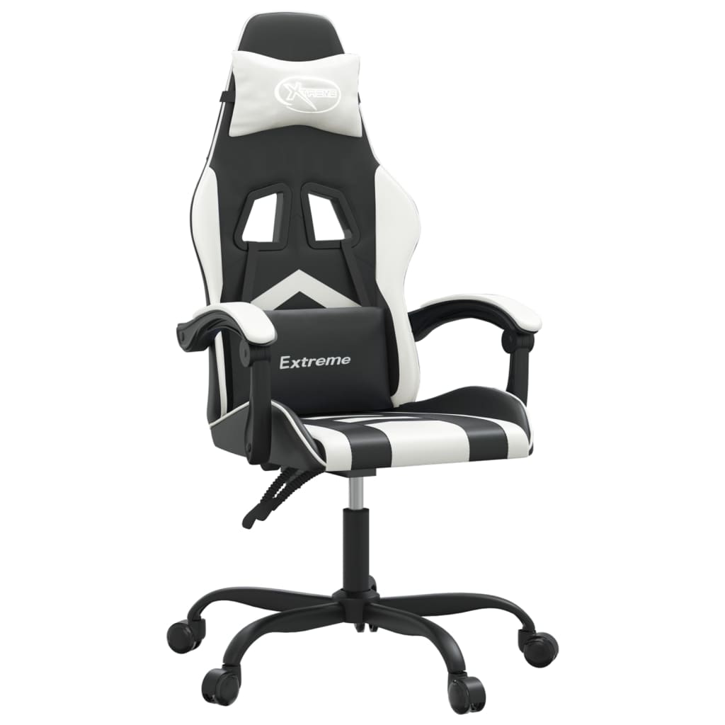 Chaise de jeu pivotante Noir et blanc Similicuir - XIOS