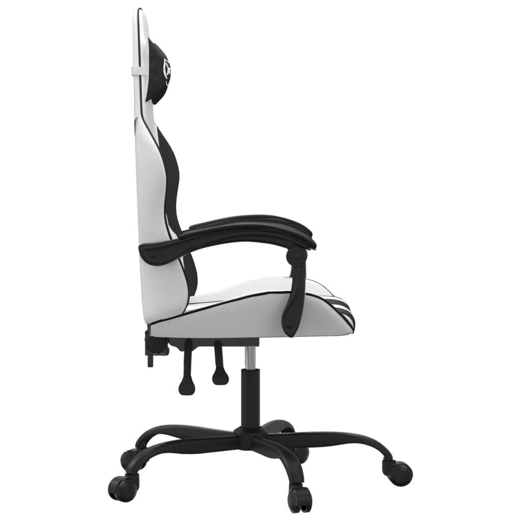 Chaise de jeu pivotante Blanc et noir Similicuir - XIOS