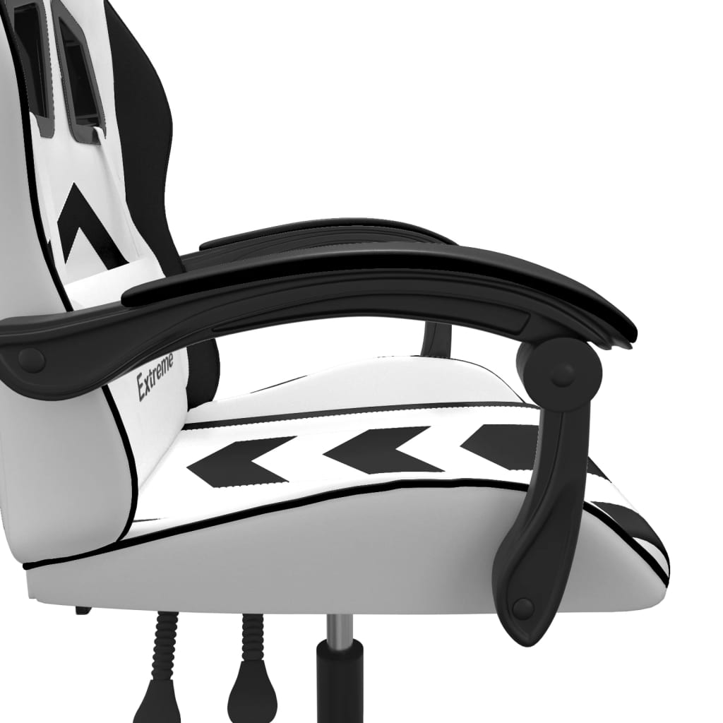 Chaise de jeu pivotante Blanc et noir Similicuir - XIOS