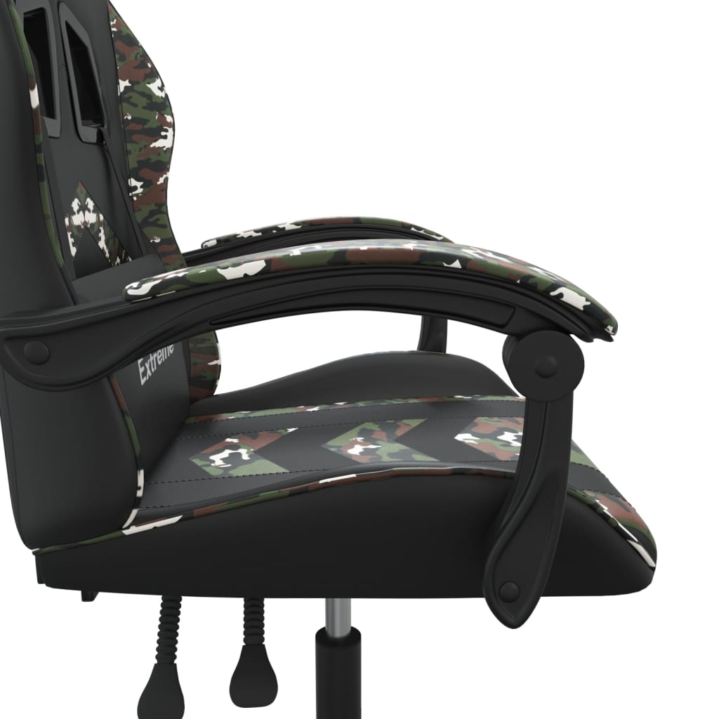 Chaise de jeu pivotante Noir et camouflage Similicuir - XIOS