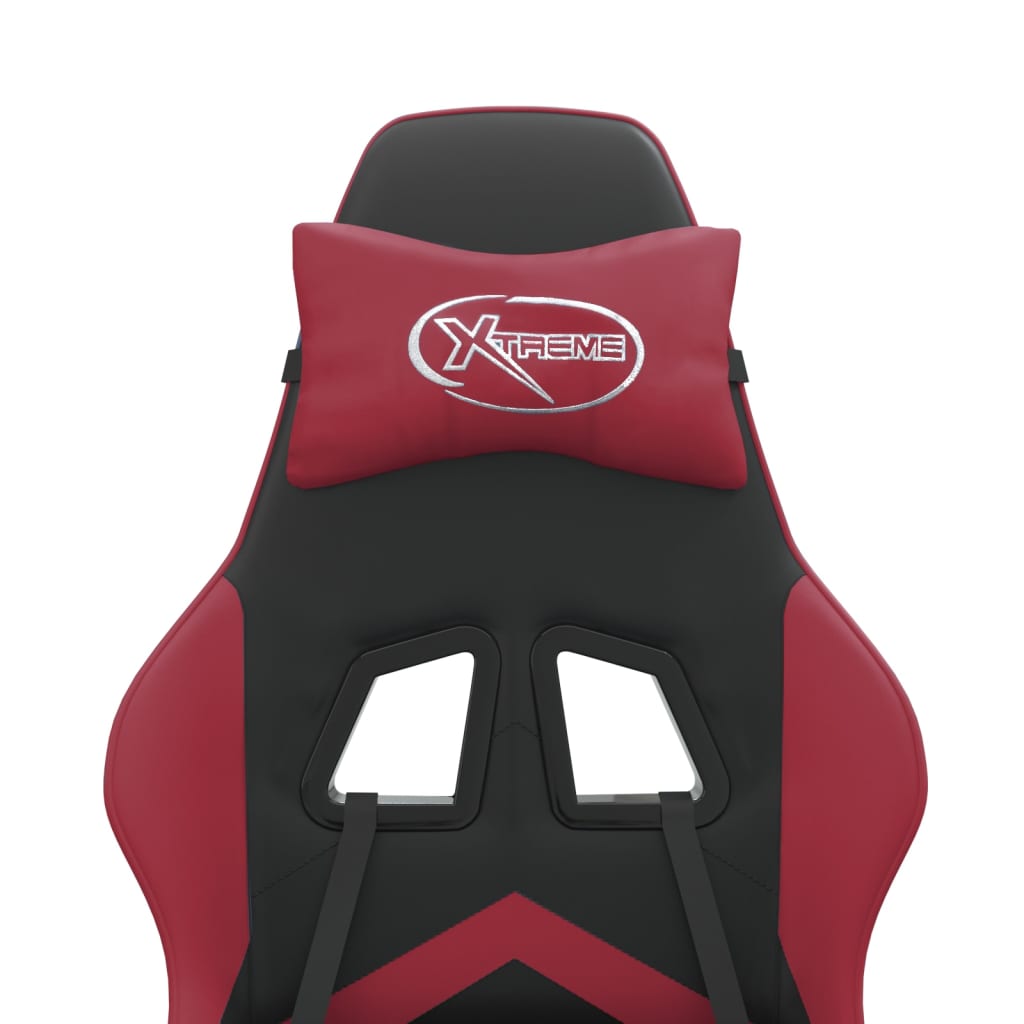 Chaise de jeu pivotante repose-pied Noir bordeaux Similicuir - XIOS