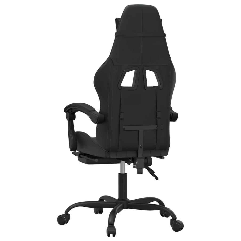 Chaise de jeu pivotante avec repose-pied Noir Similicuir - XIOS