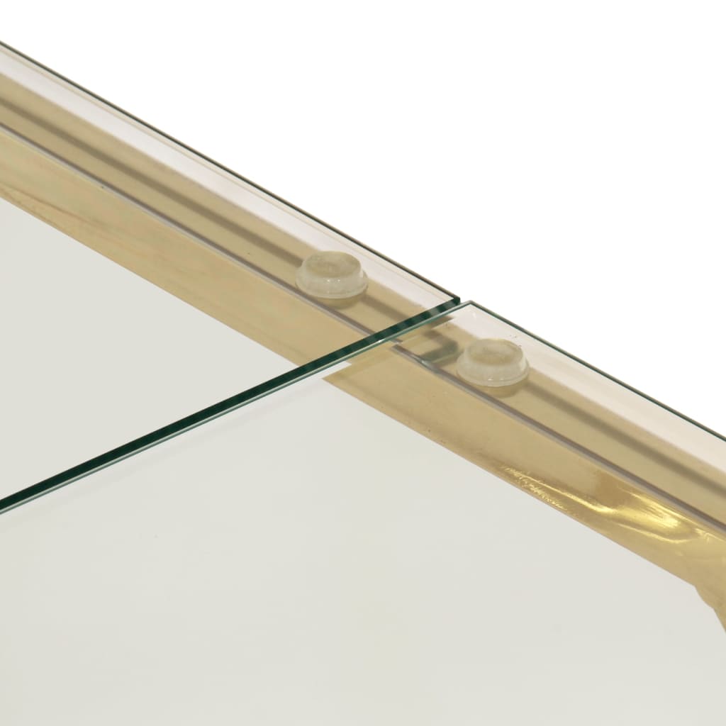 Table basse doré acier inoxydable et verre trempé - XIOS