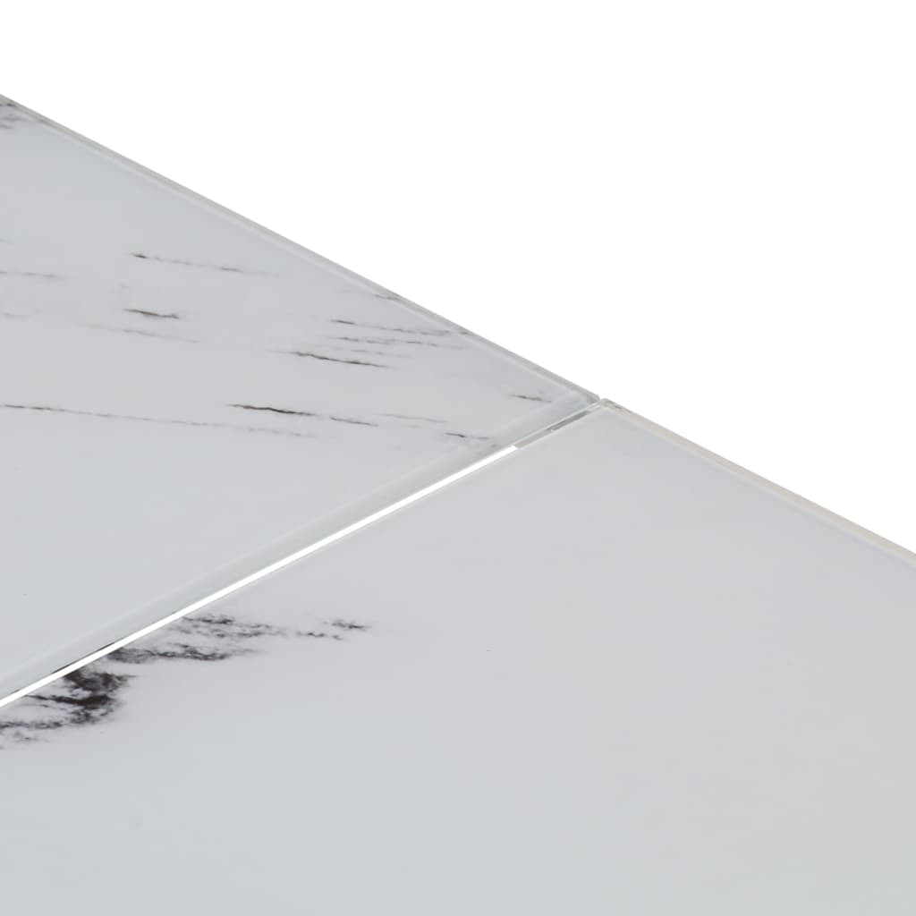 Table basse argenté acier inoxydable et verre trempé - XIOS