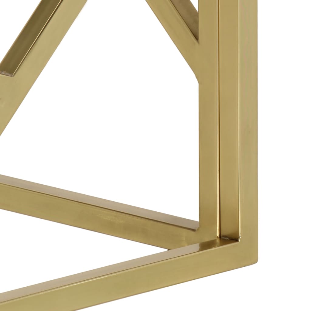 Table basse doré acier inoxydable et verre trempé - XIOS