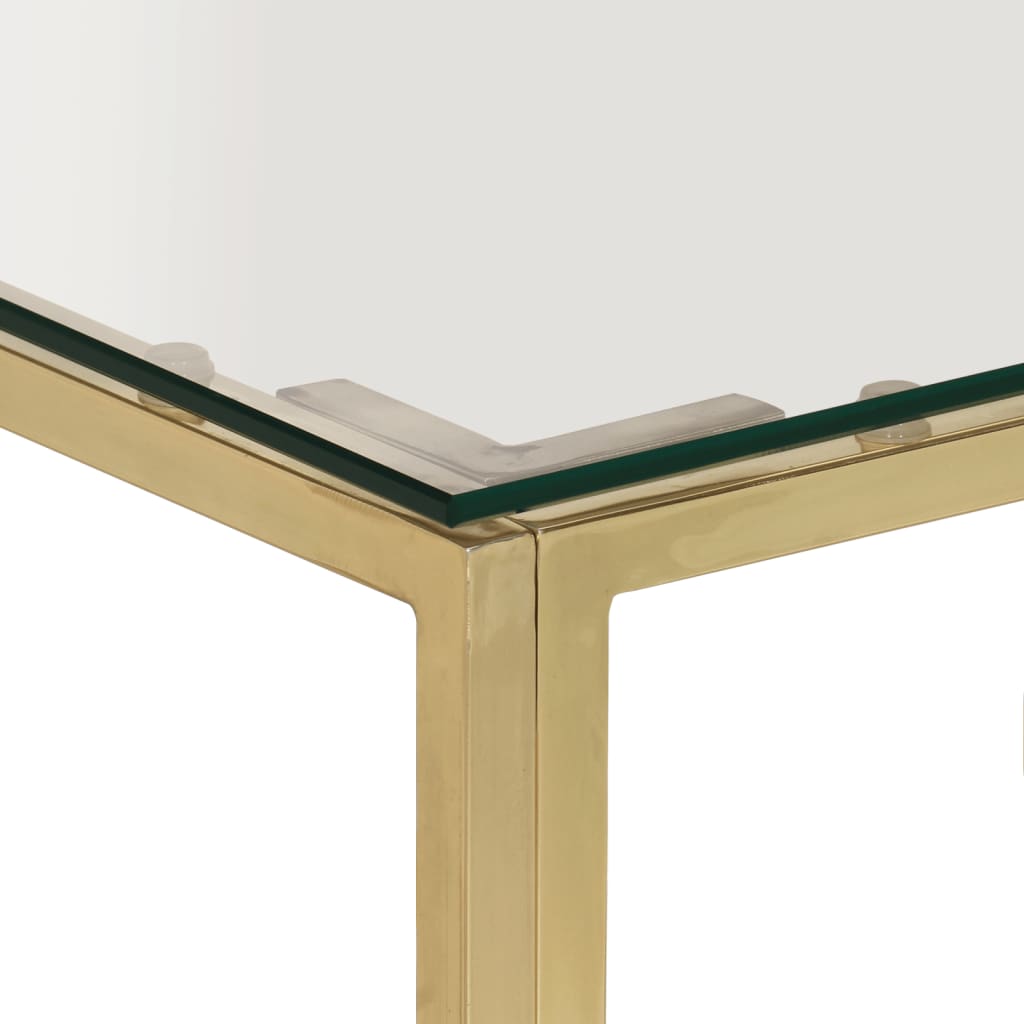Table basse doré acier inoxydable et verre trempé - XIOS