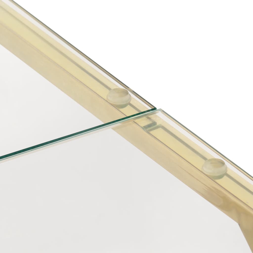 Table basse doré acier inoxydable et verre trempé - XIOS