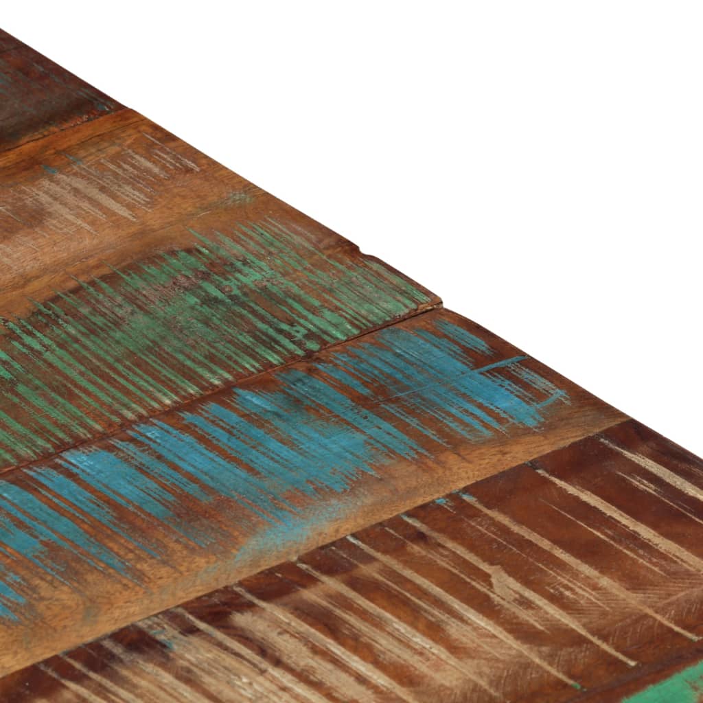 Table basse argenté acier inoxydable/bois massif récupération - XIOS