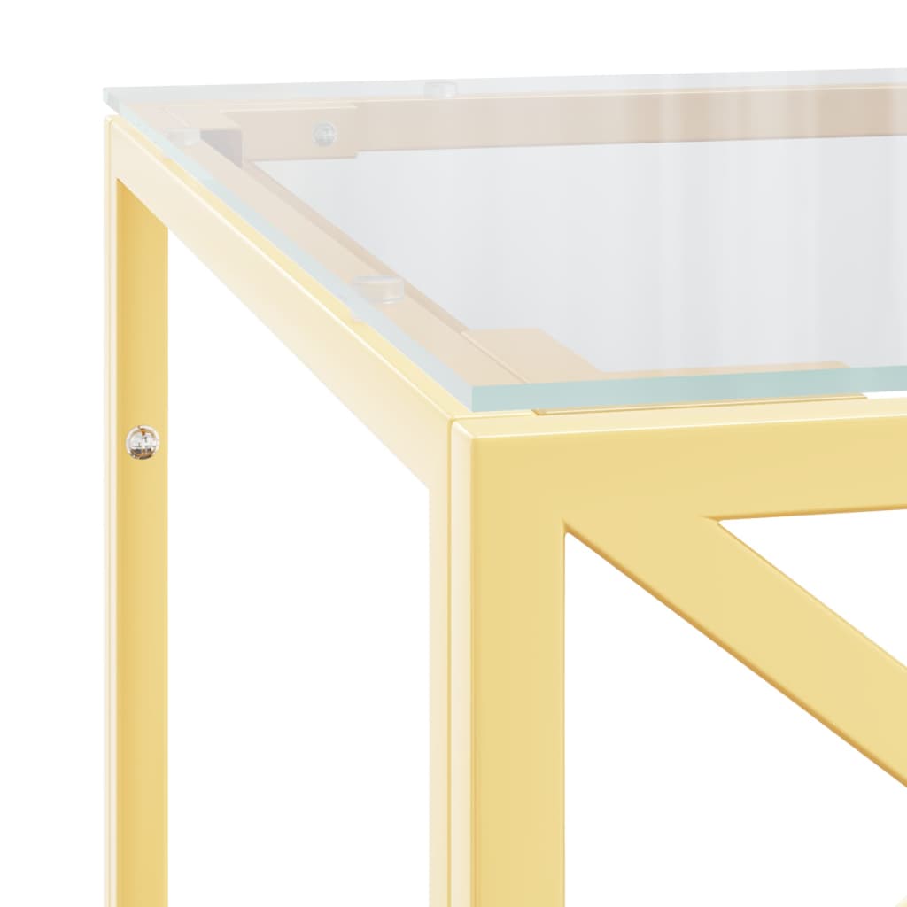 Table basse 110x45x45 cm acier inoxydable et verre - XIOS