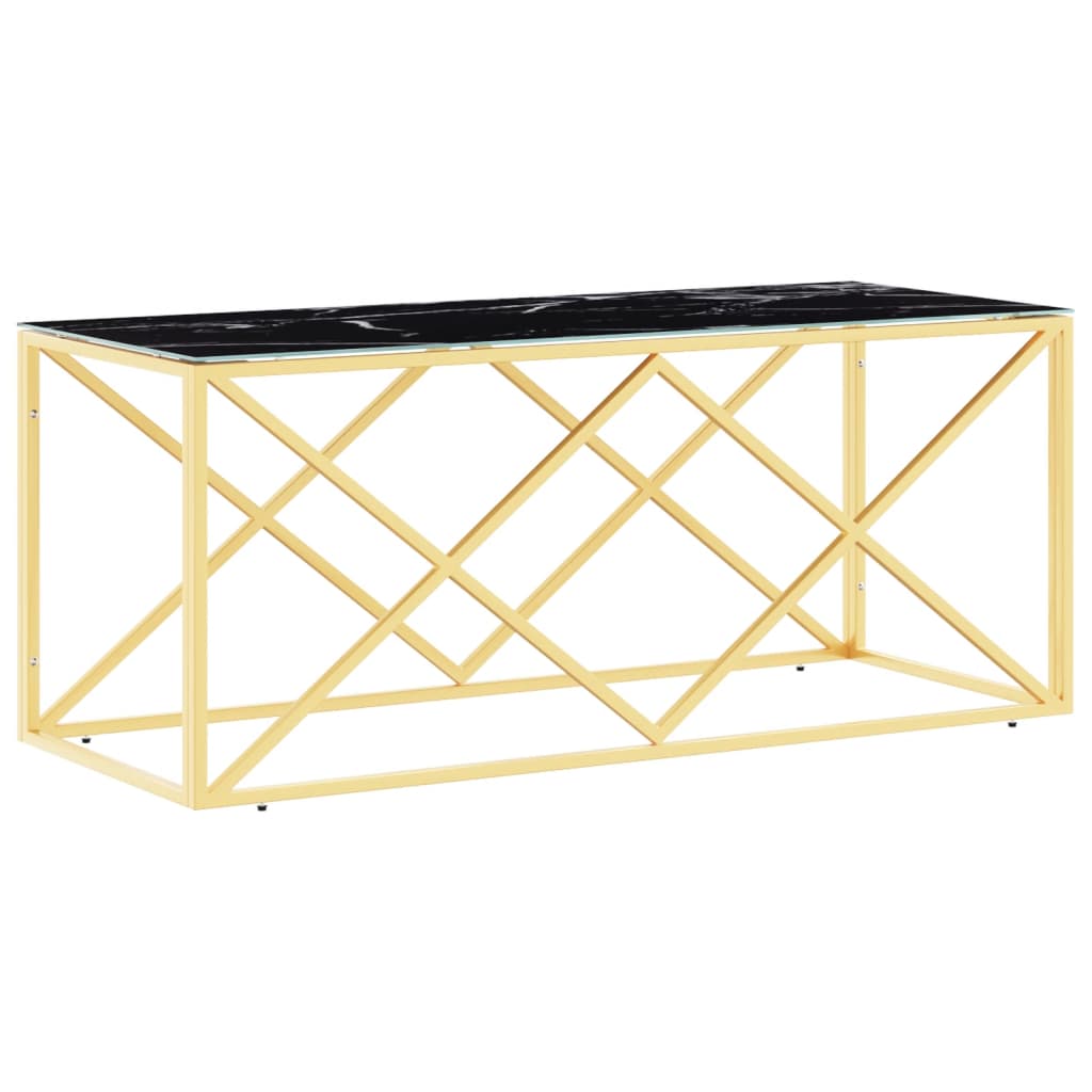 Table basse 110x45x45 cm acier inoxydable et verre - XIOS