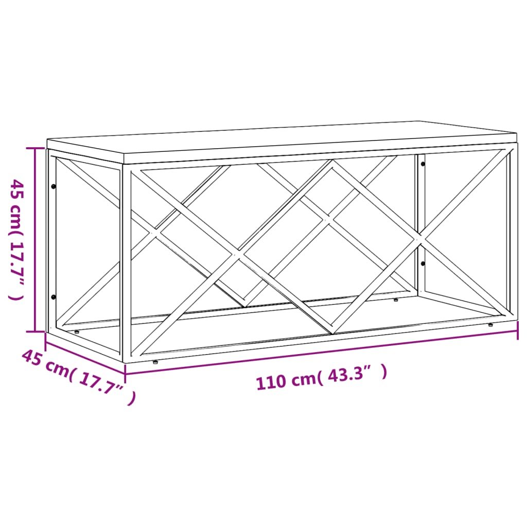 Table basse acier inoxydable et bois massif de récupération - XIOS