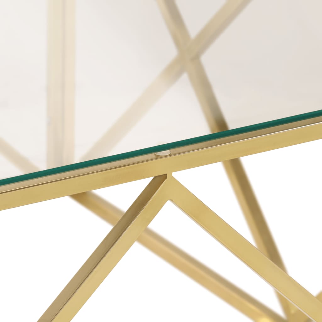 Table basse doré acier inoxydable et verre trempé - XIOS