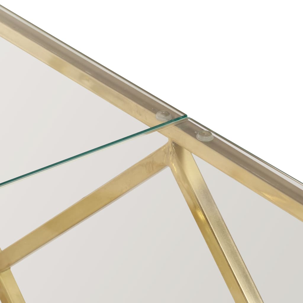 Table basse doré acier inoxydable et verre trempé - XIOS