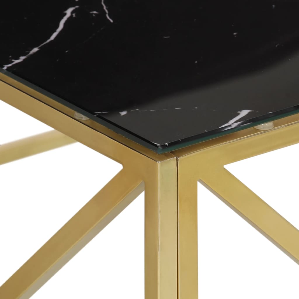 Table basse doré acier inoxydable et verre trempé - XIOS