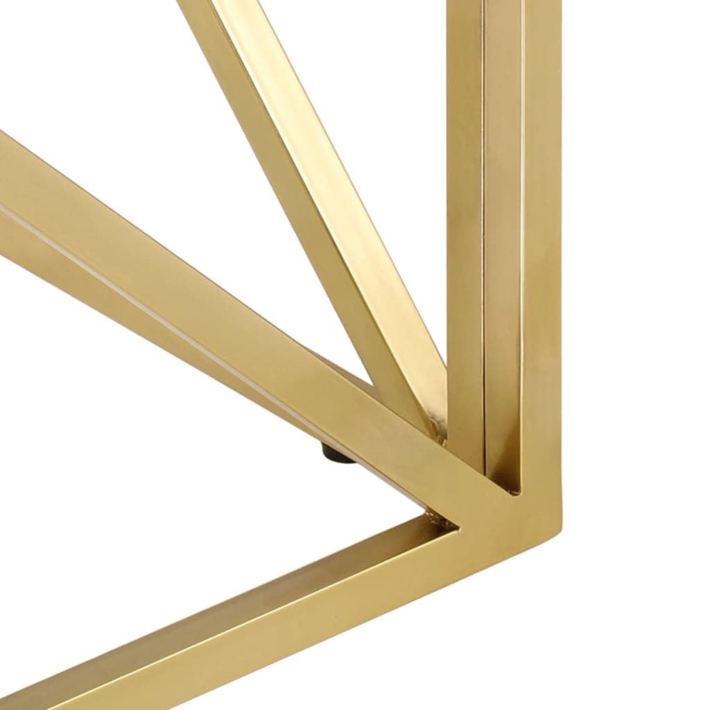 Table basse doré acier inoxydable et verre trempé - XIOS