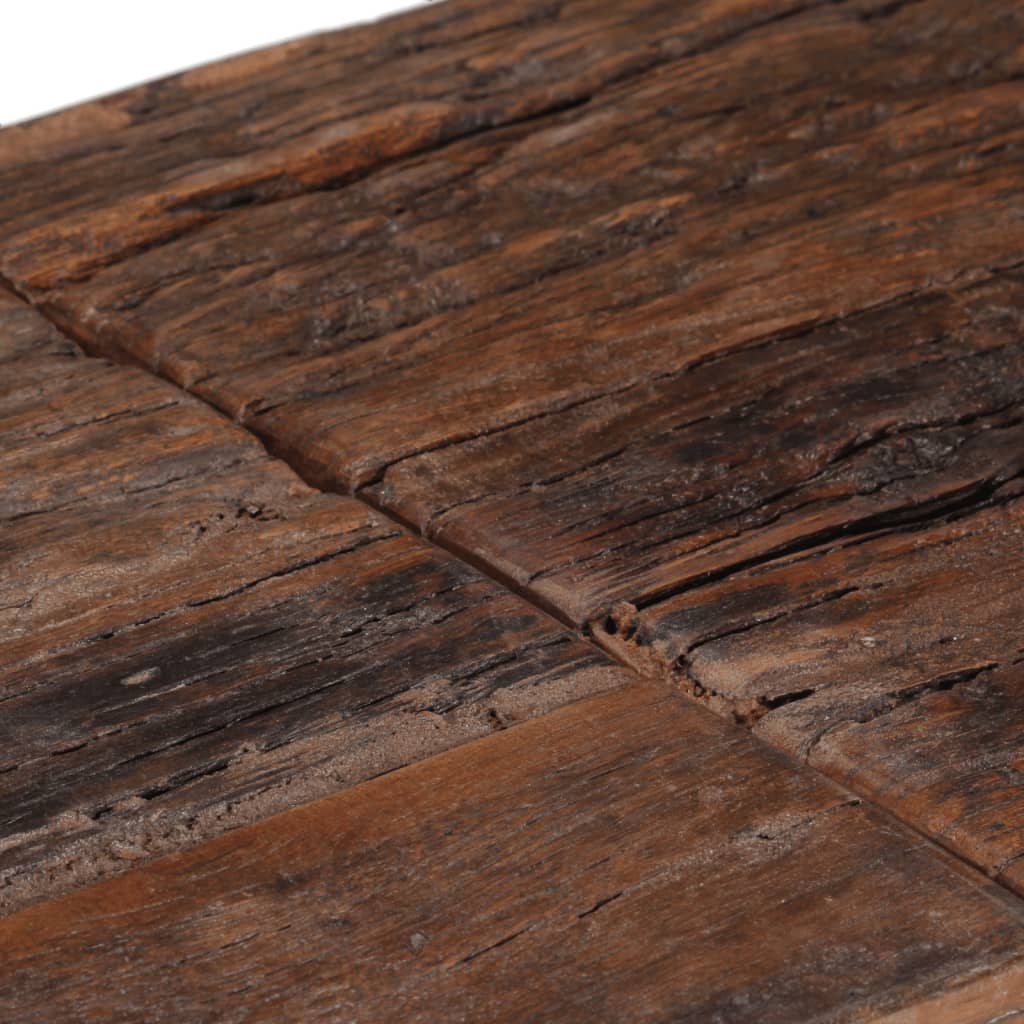 Table console argenté acier inoxydable et bois de mélèze massif - XIOS