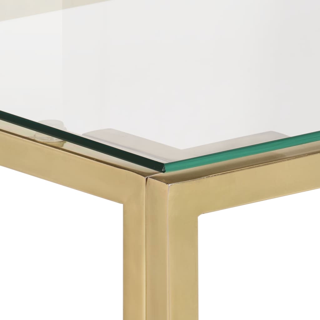 Table console doré acier inoxydable et verre trempé - XIOS