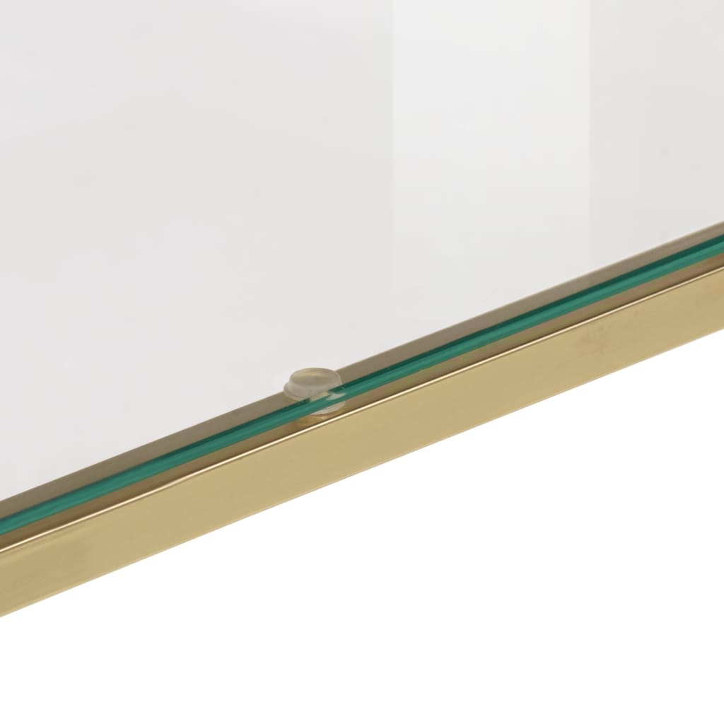 Table console doré acier inoxydable et verre trempé - XIOS