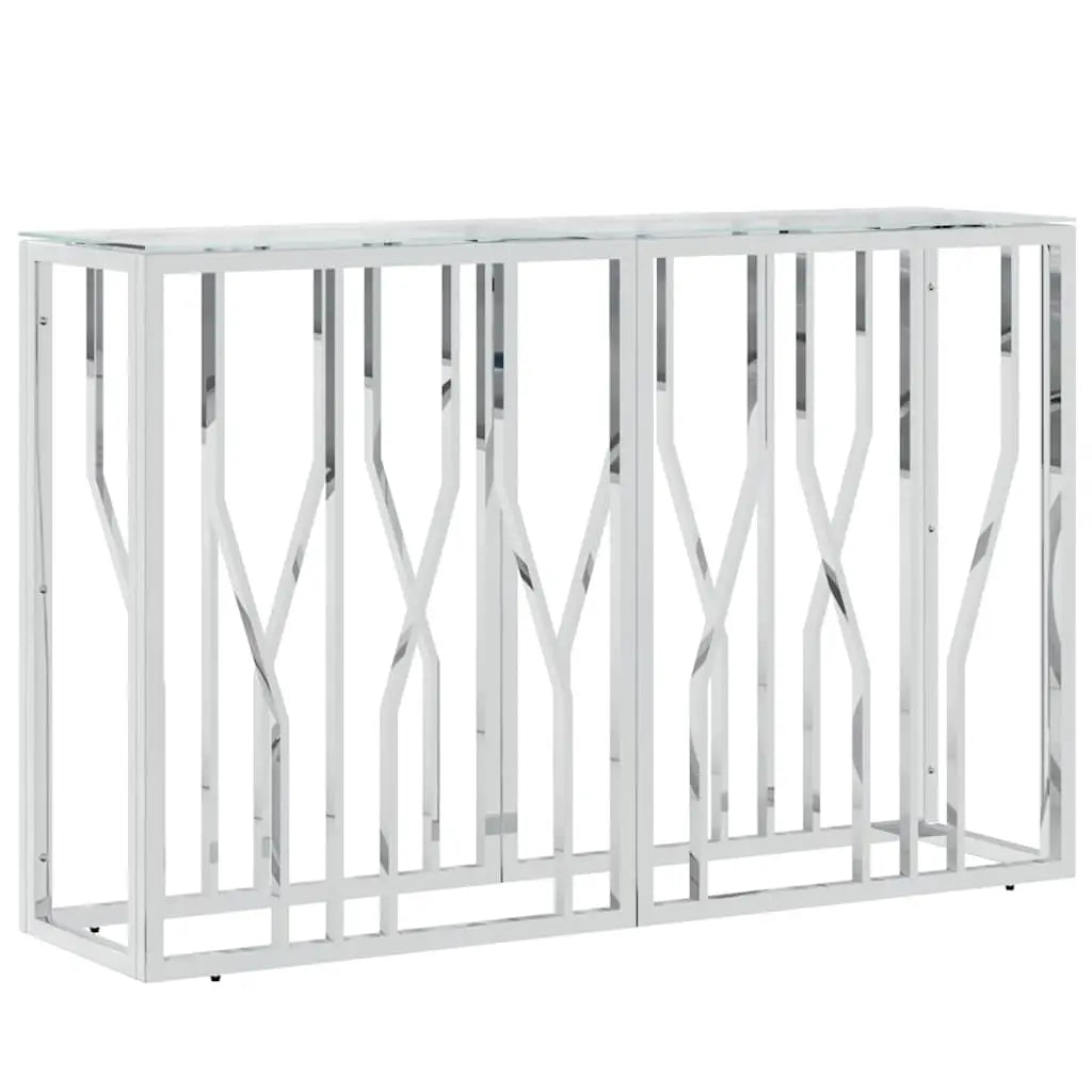 Table console 110x30x70 cm acier inoxydable et verre - XIOS