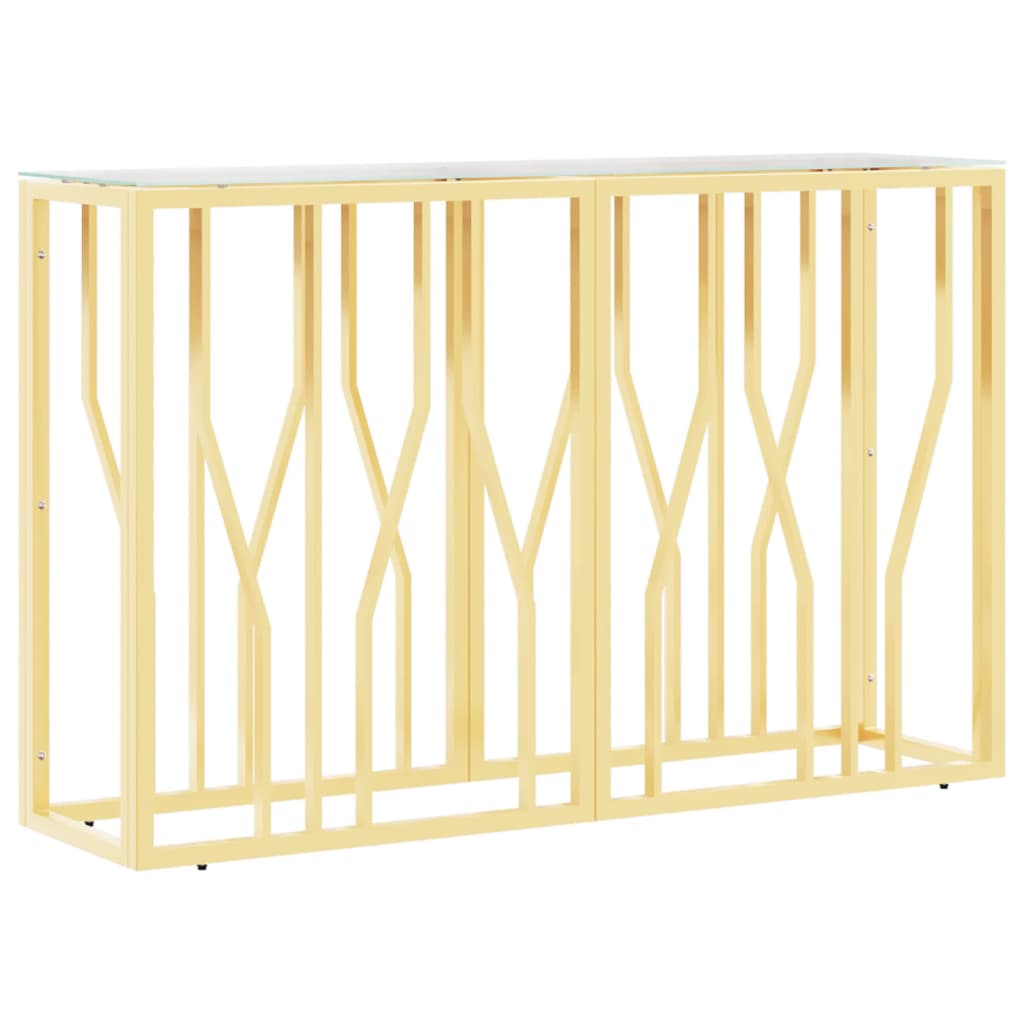 Table console 110x30x70 cm acier inoxydable et verre - XIOS