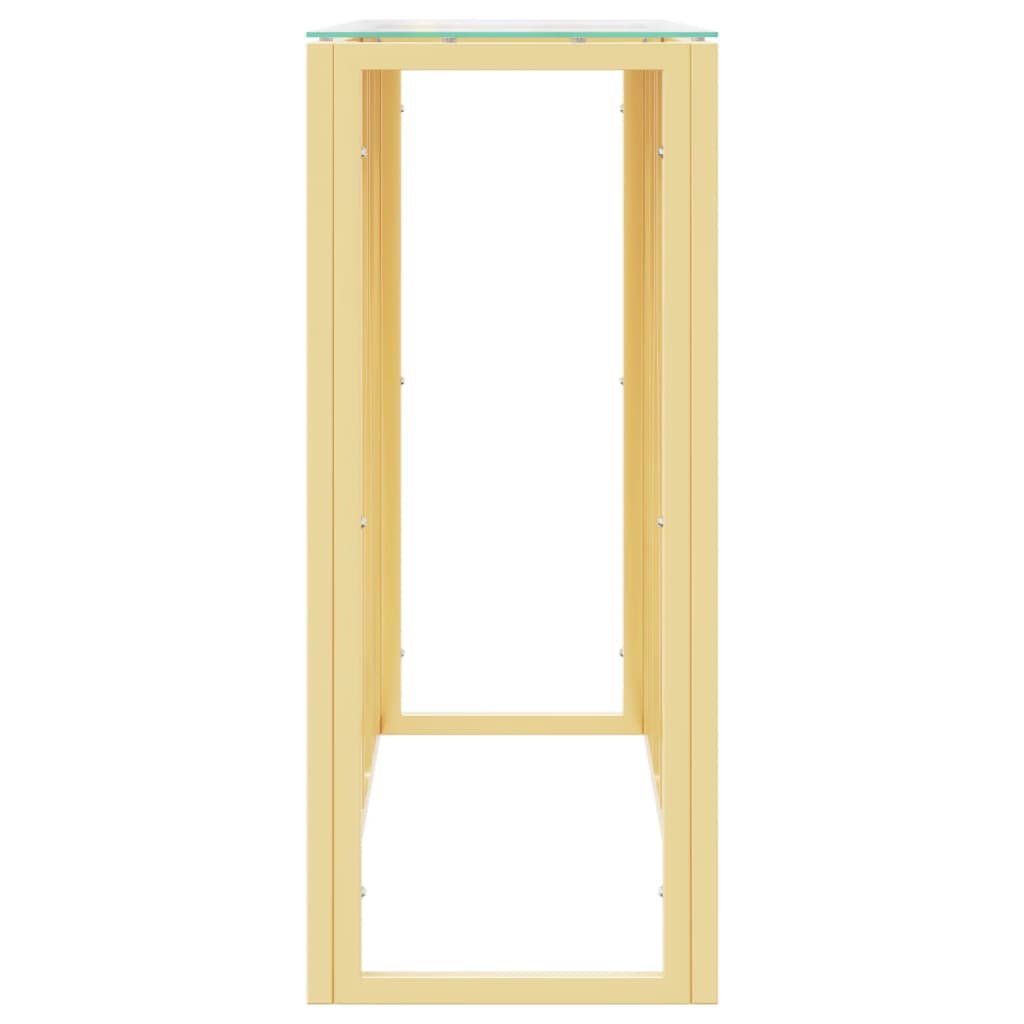 Table console 110x30x70 cm acier inoxydable et verre - XIOS