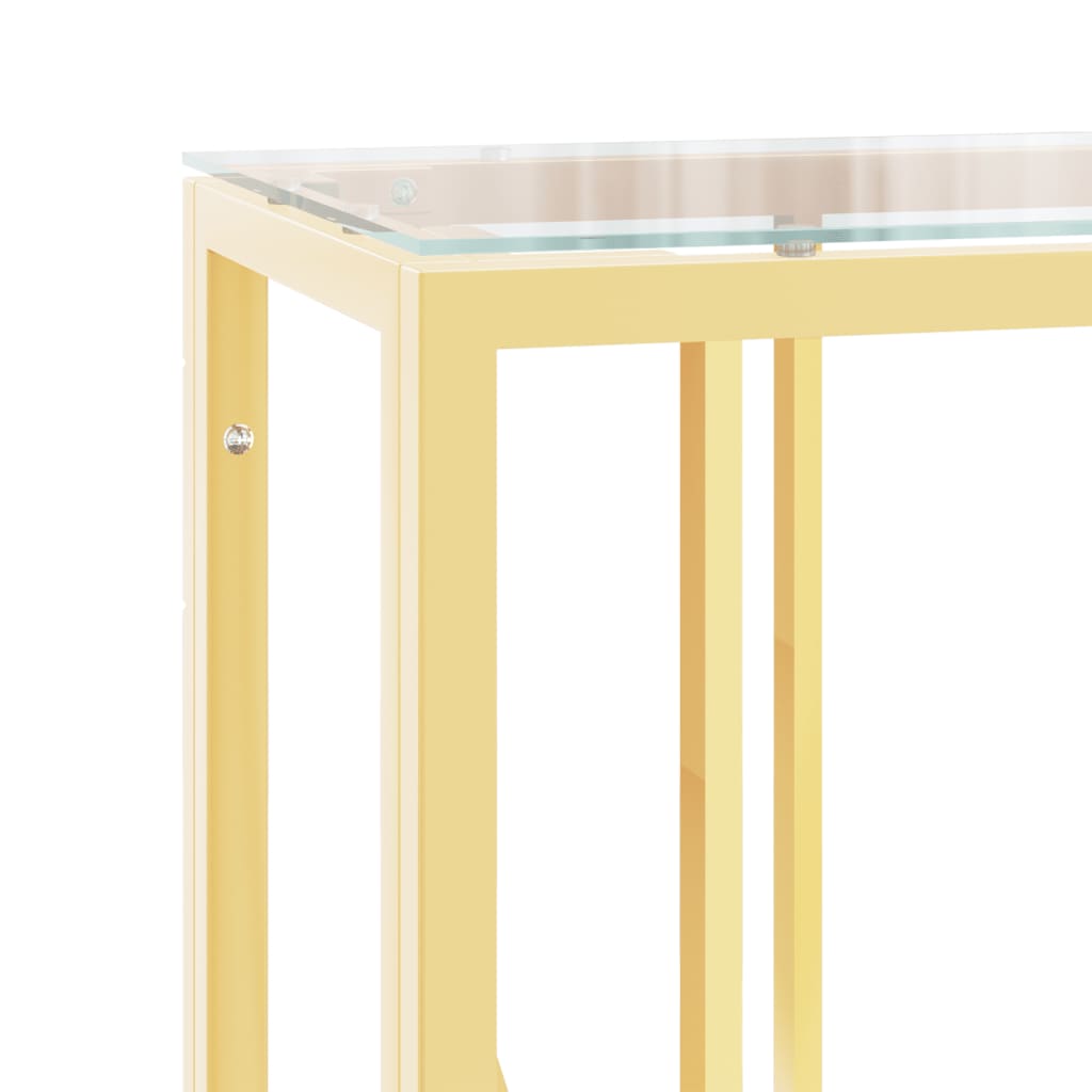 Table console 110x30x70 cm acier inoxydable et verre - XIOS
